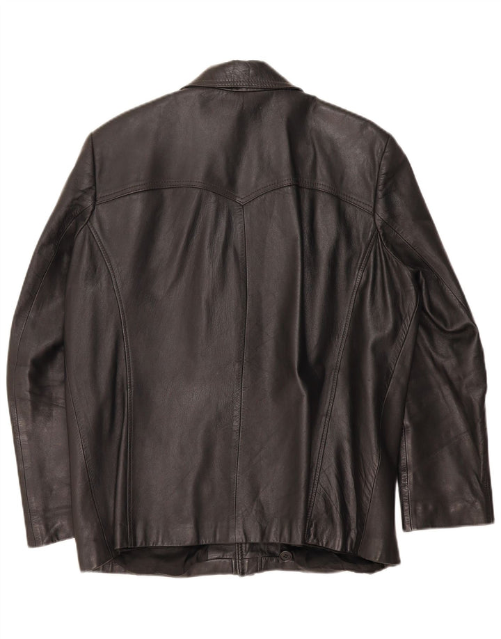 veste en cuir homme vintage EU 51 Grand cuir noir