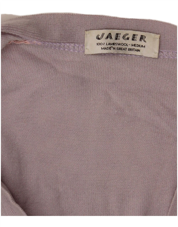 Jaeger Cardigan pour femme en laine d'agneau violet moyen UK 14