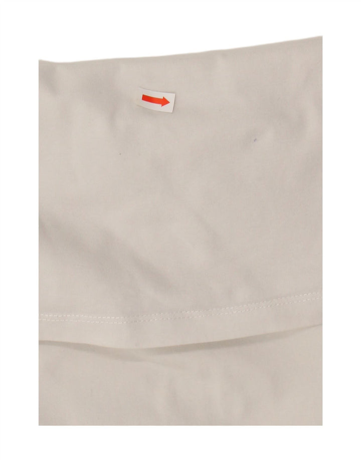 Ellesse T-shirt graphique pour femme UK 10 Small Blanc Coton