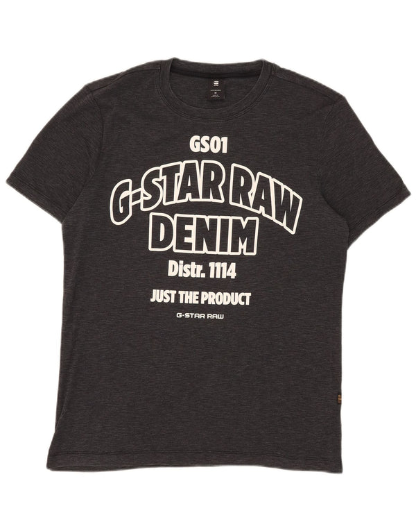 G-Star T-Shirt Graphique Homme Noir Moyen Coton Chiné