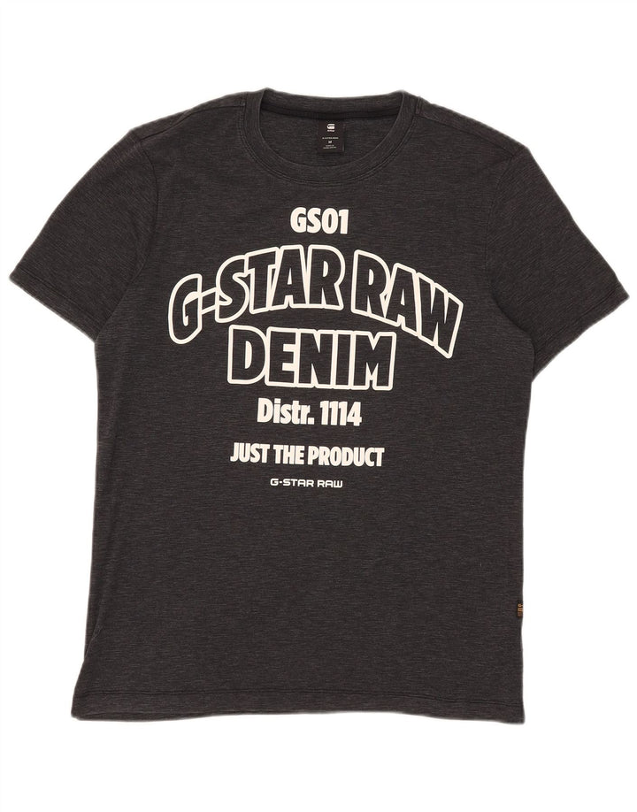 G-Star T-Shirt Graphique Homme Noir Moyen Coton Chiné