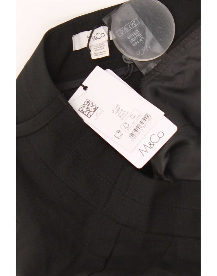 M&Co Pantalon Chino Bootcut Femme UK 14 Large W32 L29 Noir Polyester