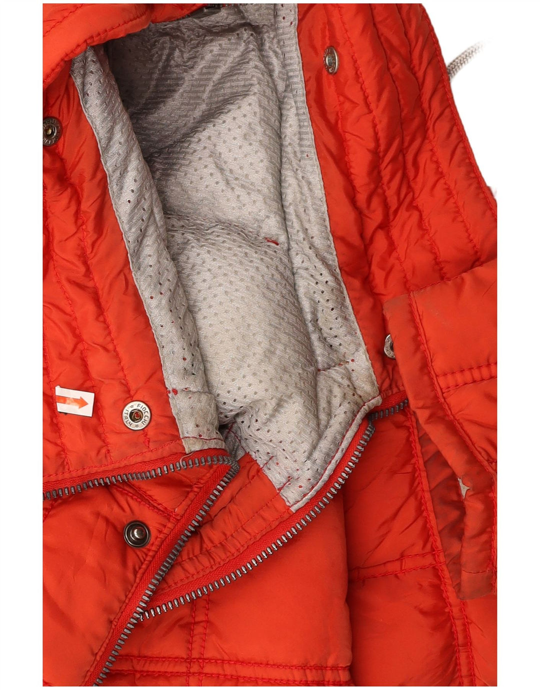 VINTAGE Veste de ski à capuche surdimensionnée pour femmes US 2 XS Nylon rouge
