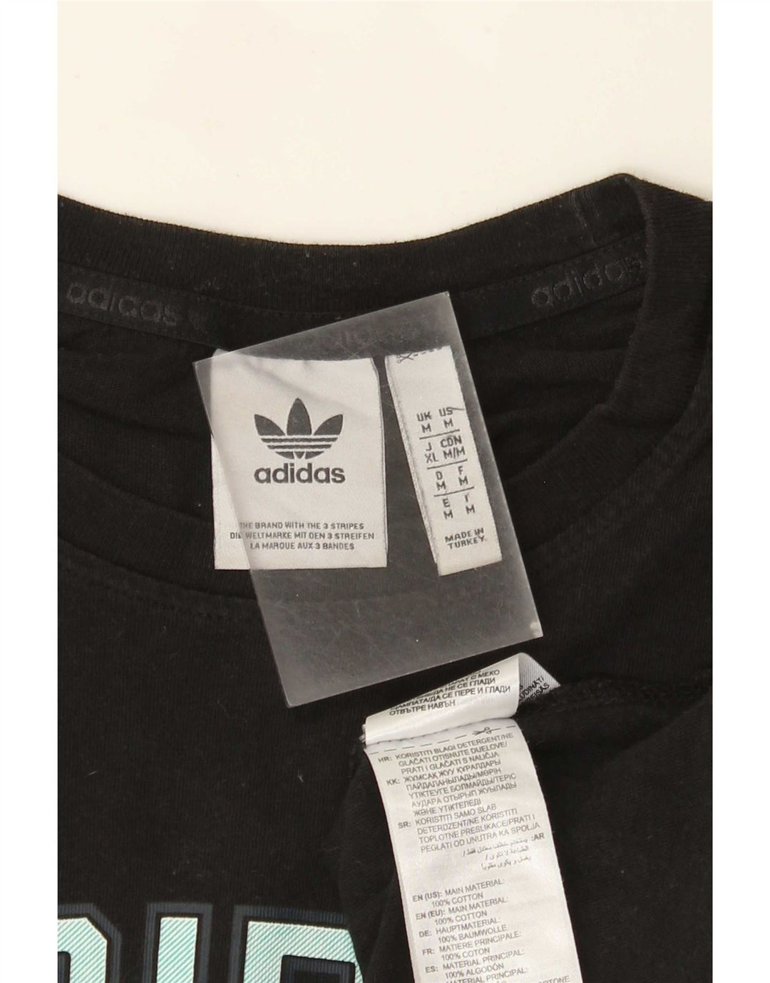 Adidas T-shirt graphique pour homme en coton noir moyen