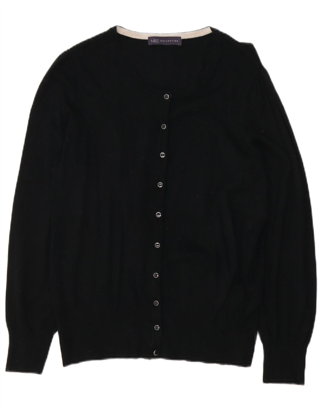 Marks & Spencer Pull Cardigan Femme UK 12 Medium Noir Viscose