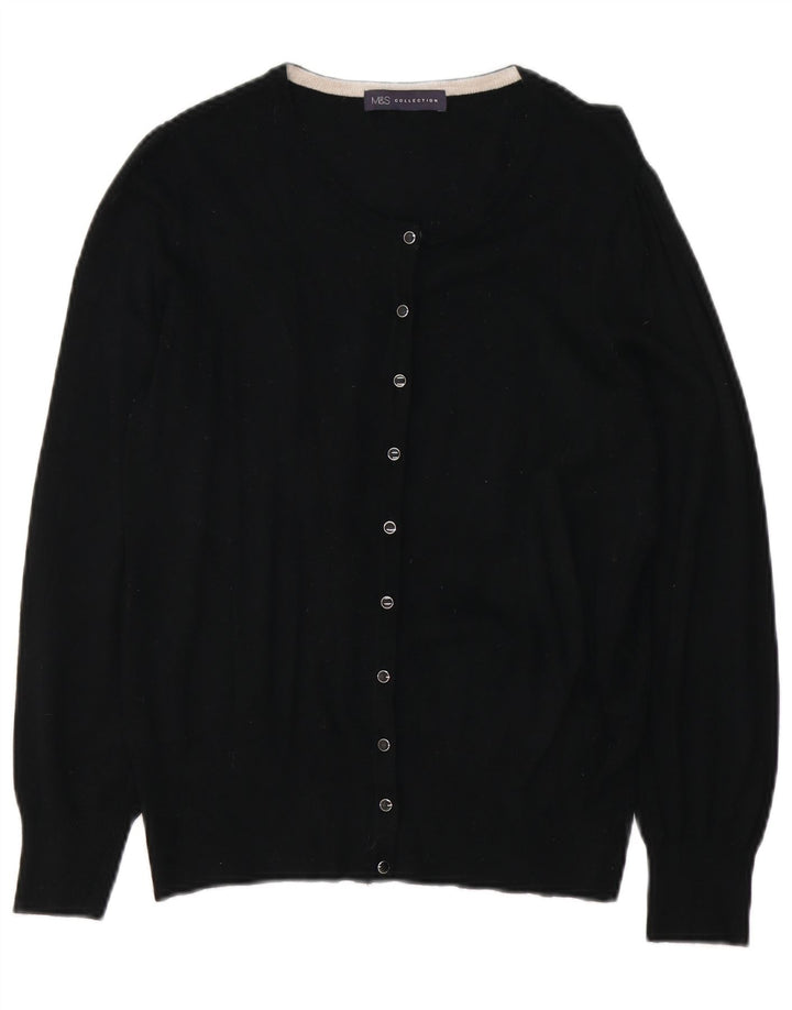 Marks & Spencer Pull Cardigan Femme UK 12 Medium Noir Viscose