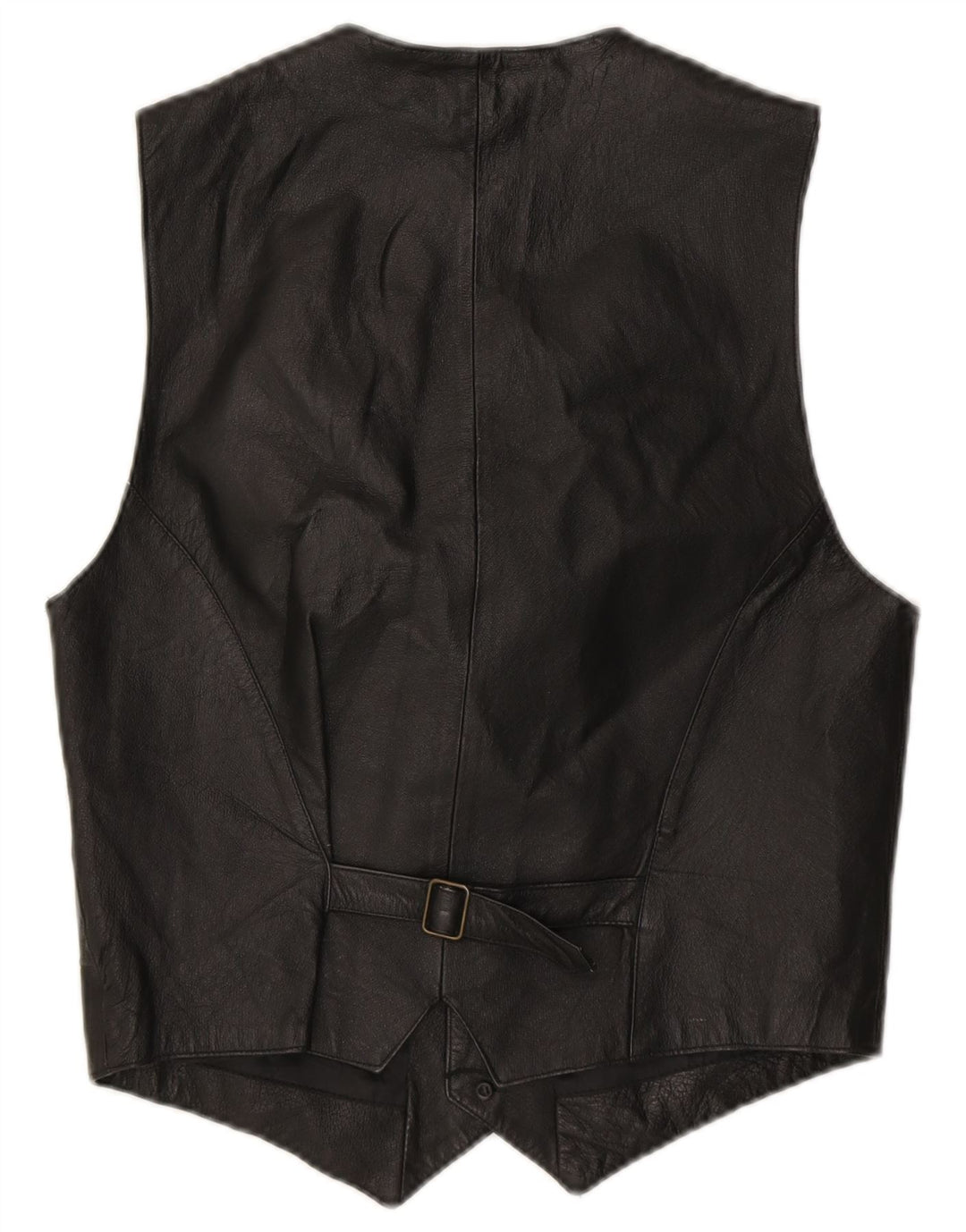 CONWELL Mens Leather Waistcoat Small Black Leather