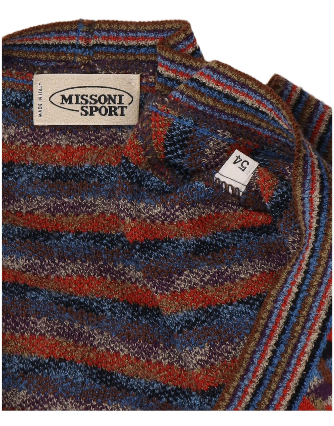 MISSONI Cardigan Homme Pull IT 54 XL Multicolore Géométrique Designer