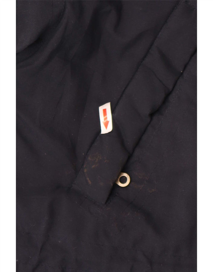vintage Mens coupe-vent manteau UK 38 moyen bleu marine colourblock polyester