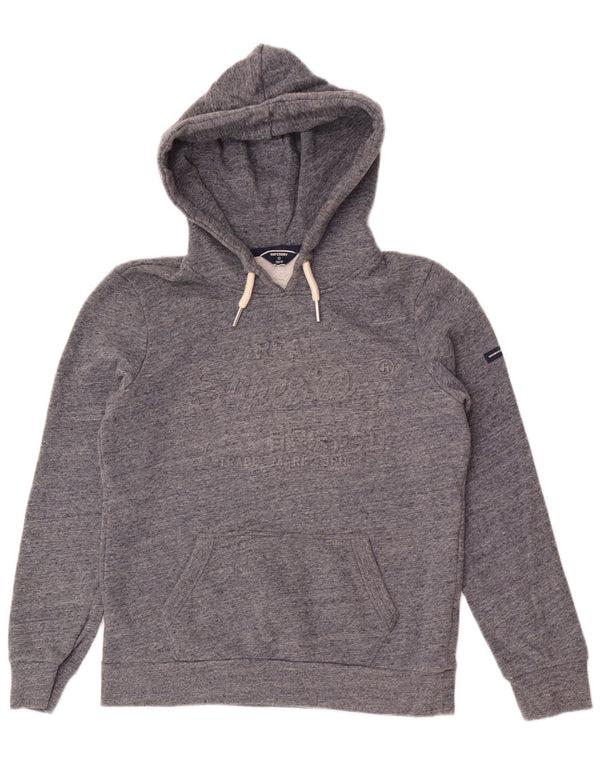 Superdry Pull à capuche graphique pour femme UK 10 Petit coton moucheté gris