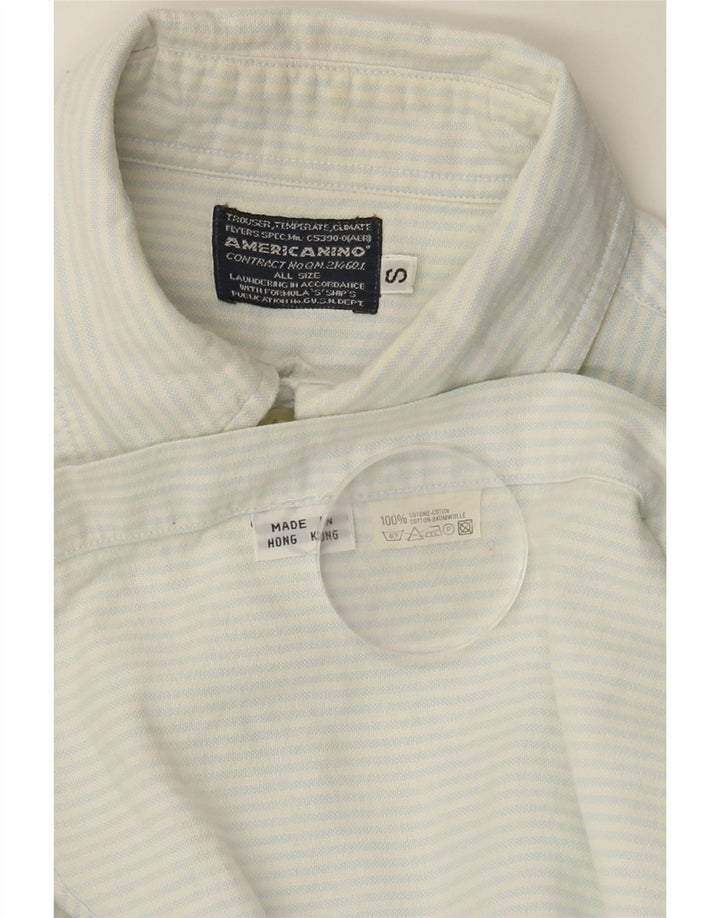 AMERICANINO Mens Shirt Small Blue Pinstripe Cotton
