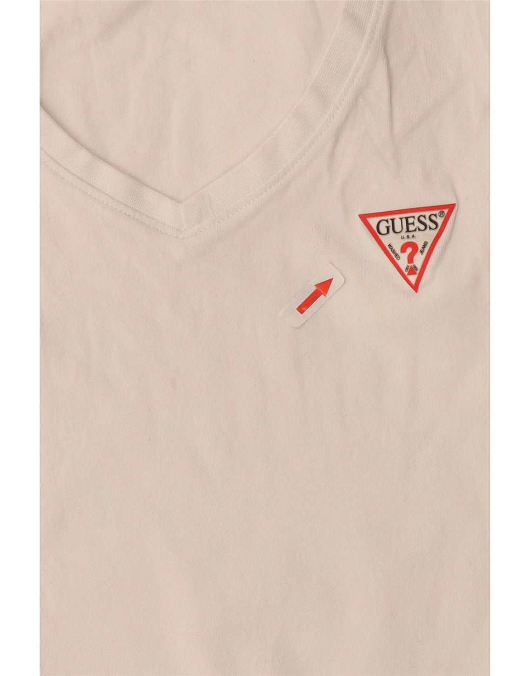 Guess T-Shirt Femme Top UK 12 Coton Blanc Moyen