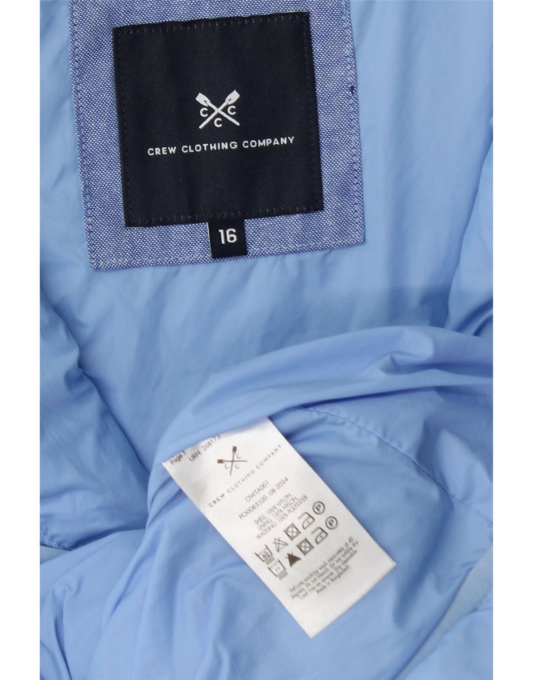 Crew Clothing Gilet rembourré pour femme UK 16 Large Bleu Nylon