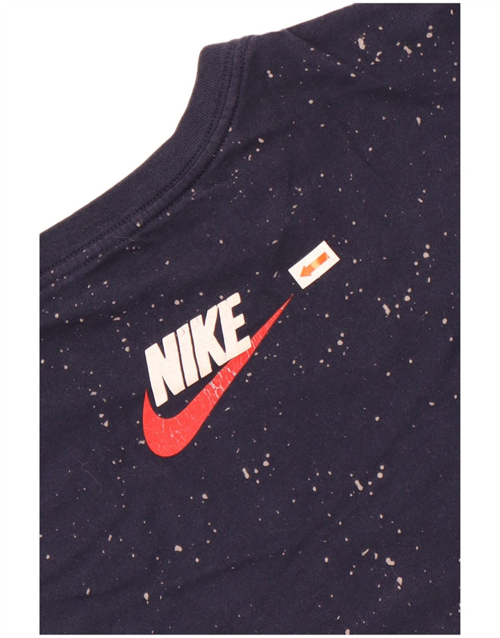 Nike Hommes Athletic Cut Graphic T-Shirt Top Bleu Marine Moucheté