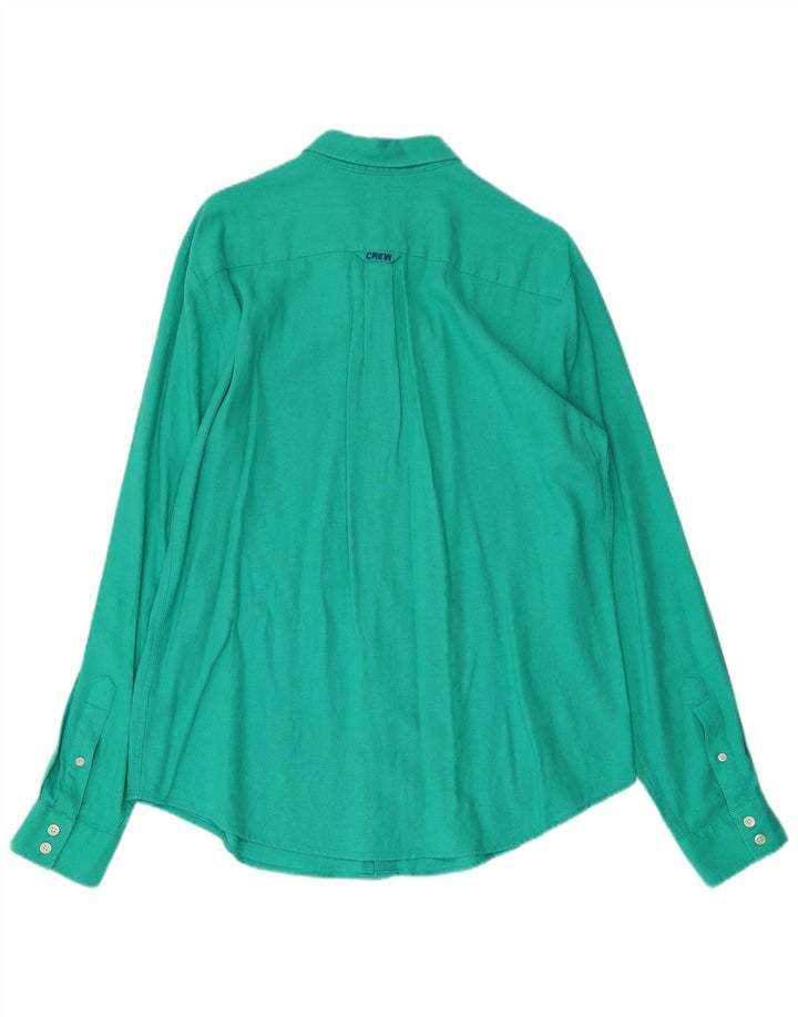 CREW CLOTHING Mens Shirt Large Green Linen