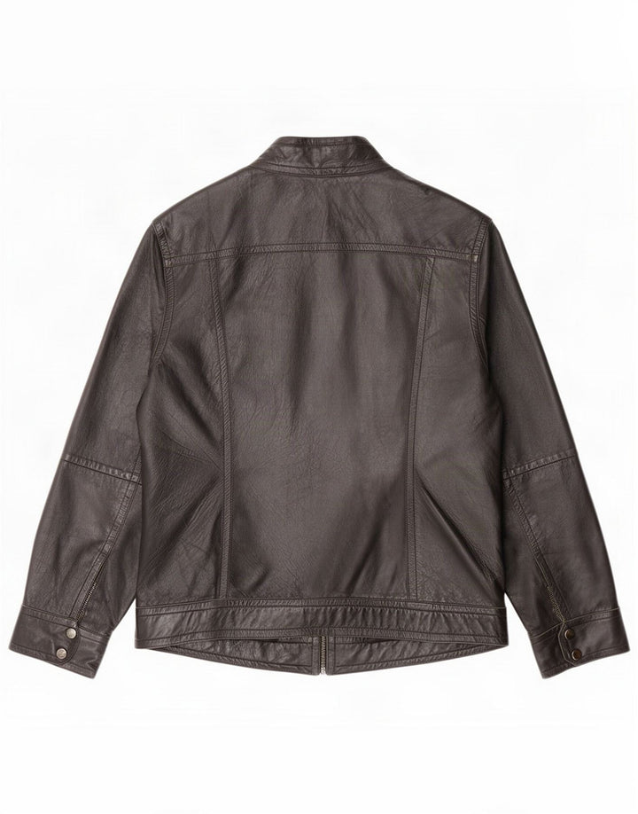 Vintage Veste en cuir pour femme UK 16 Large Noir