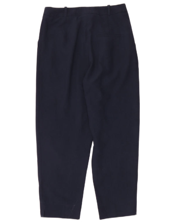 Topshop Pantalon décontracté taille haute pour femme UK 10 Small W28 L26 Bleu marine