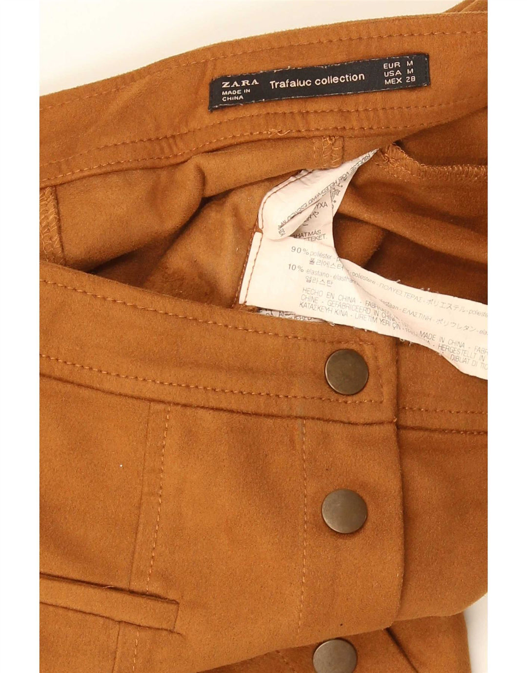 Zara Femme Mini Jupe Moyenne W28 Marron Polyester