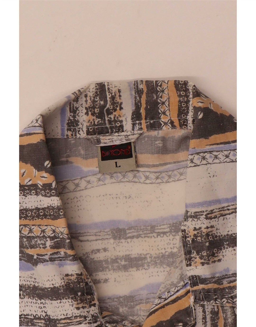 Beyond Chemise à manches courtes pour homme en polyester à rayures multicolores