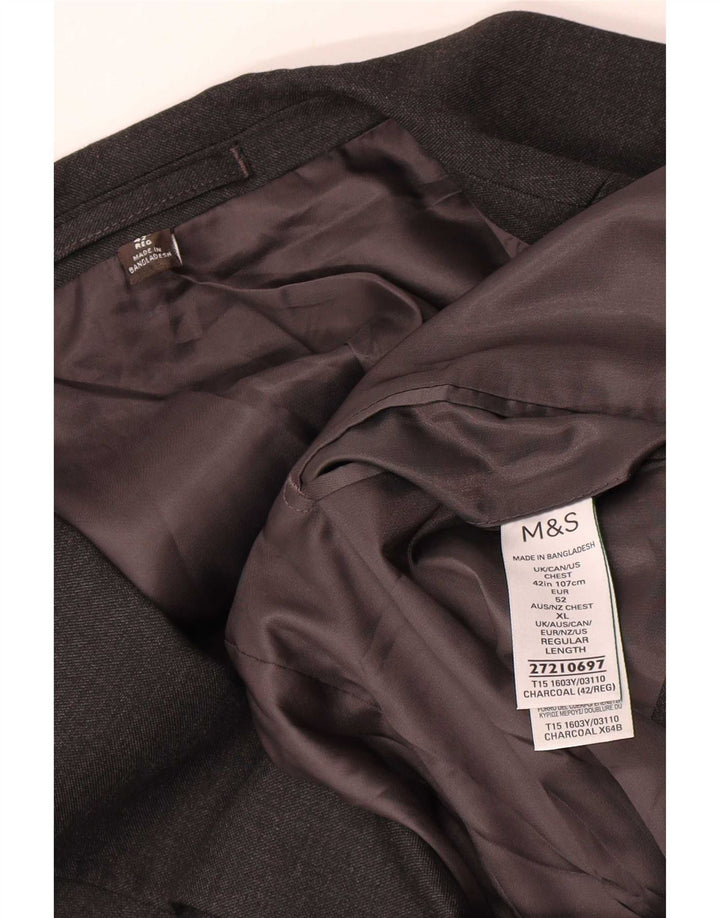 Marks & Spencer Veste blazer à 2 boutons pour homme UK 42 Large Gris Polyester