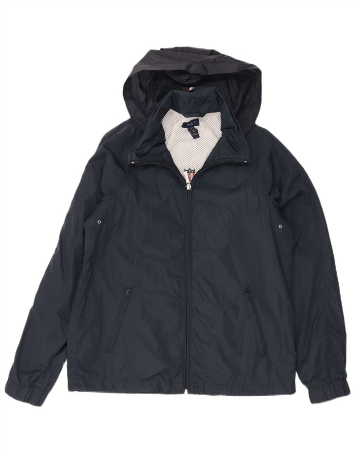 Gant Veste de pluie à capuche pour femme UK 14 Medium Navy Blue Polyamide