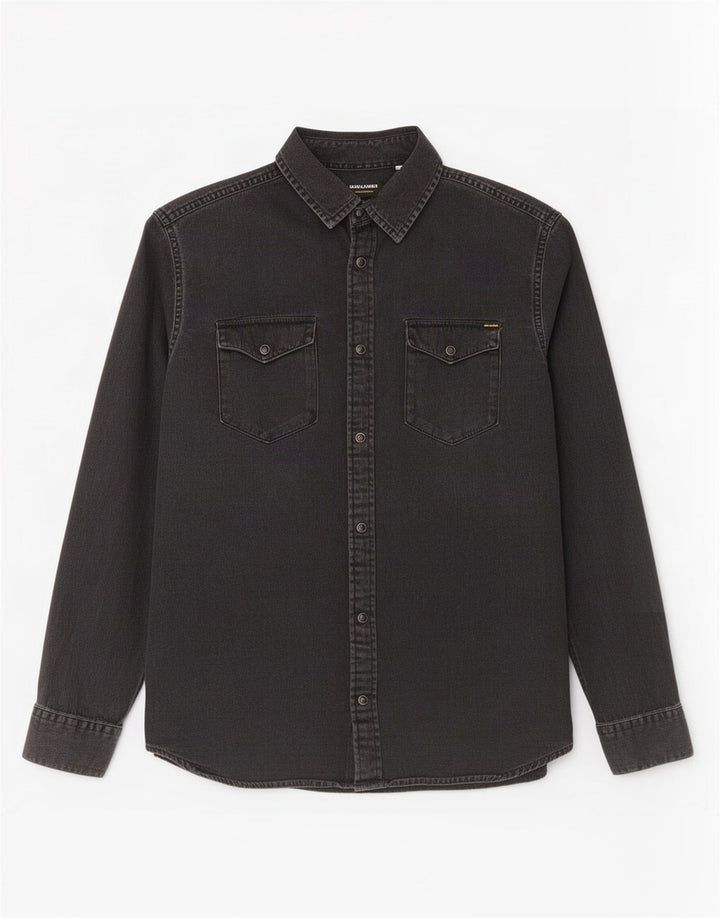 Jack & Jones Chemise en Jean Large Noir Coton Homme