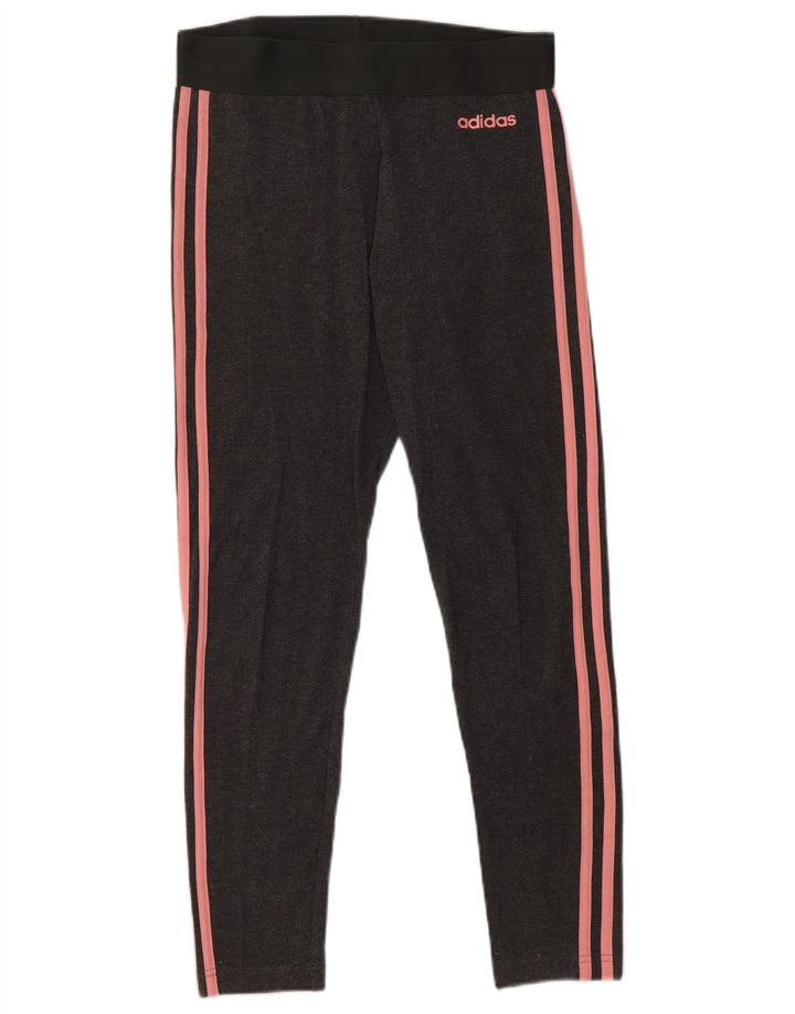 Adidas Legging court pour femme UK 12/14 Gris moyen en coton