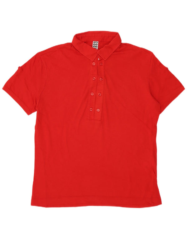 BIKKEMBERGS Polo Femme UK 14 Coton Rouge Moyen