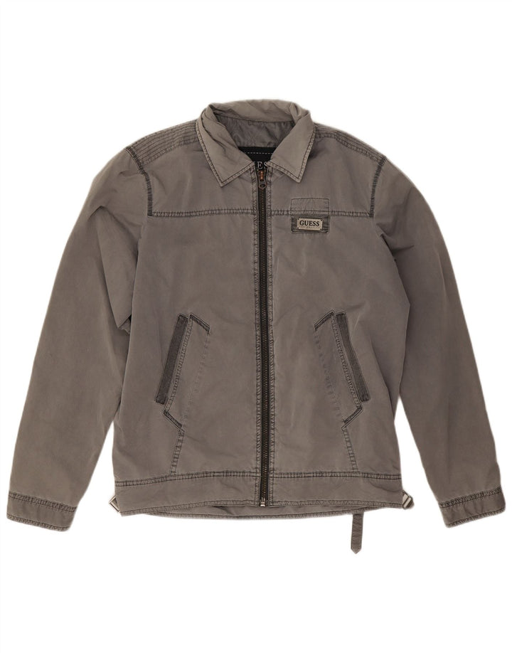 Guess Veste Bomber Homme UK 38 Gris Moyen Polyester