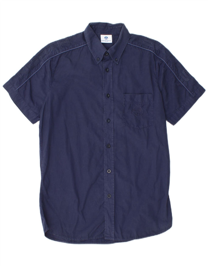 Chemise à Manches Courtes Homme North Sails Coton Bleu Marine Moyen