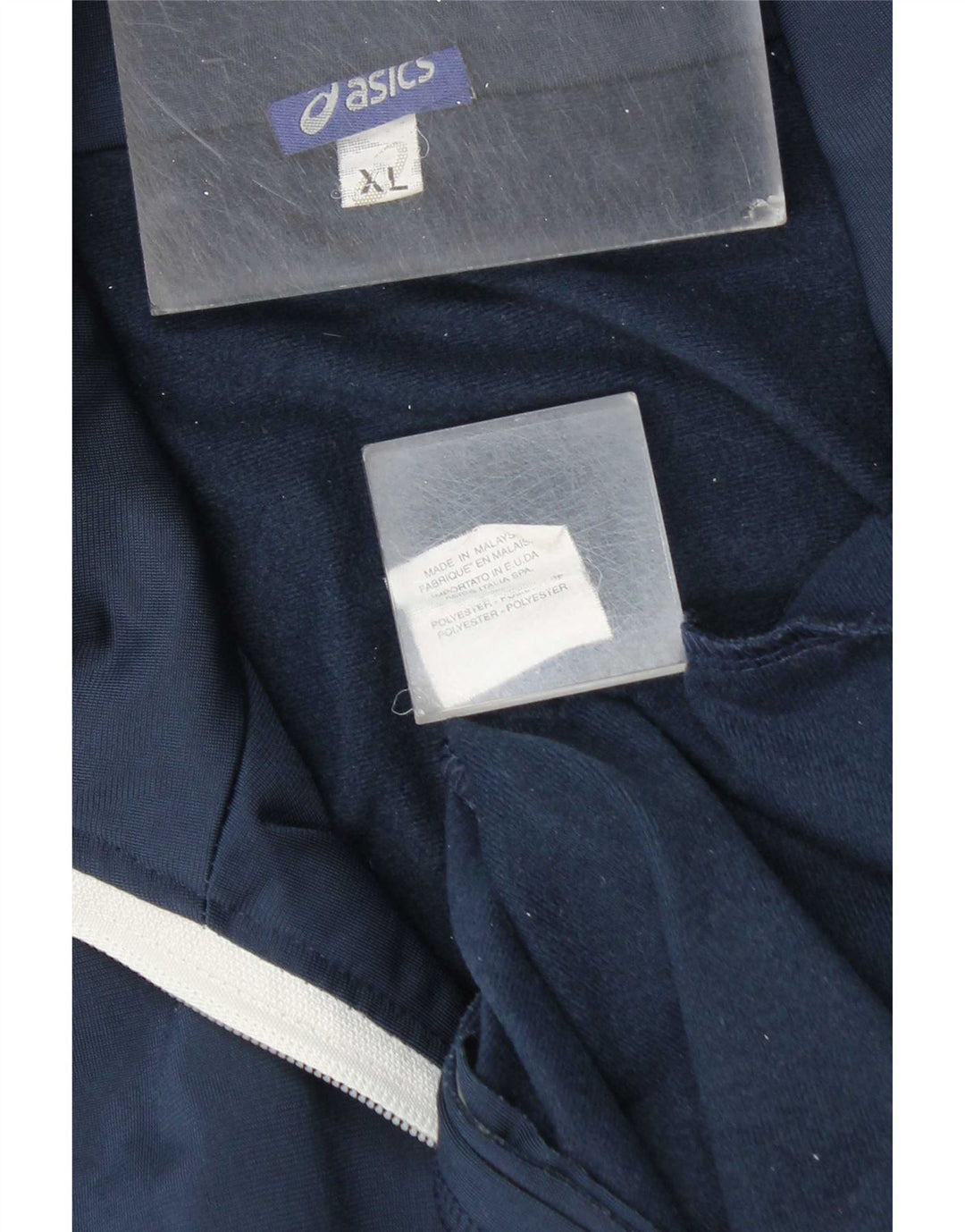 Asics Homme Survêtement Top Veste XL Bleu Marine Rayé Polyester