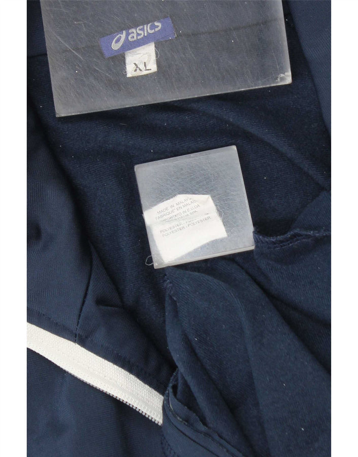 Asics Homme Survêtement Top Veste XL Bleu Marine Rayé Polyester