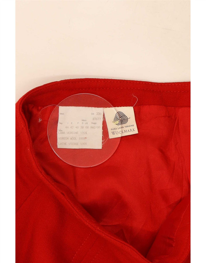 Mini jupe femme vintage IT 44 Medium W26 laine rouge