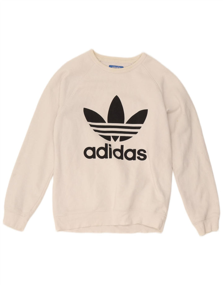 Adidas Sweat-shirt graphique pour homme Petit coton blanc