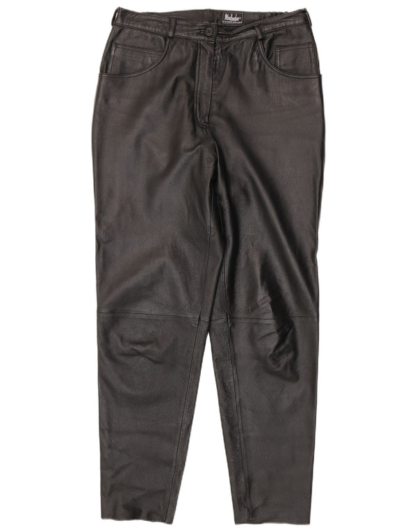 Woodpecker Pantalon fuselé en cuir pour femme UK 16 Large W34 L31 Noir