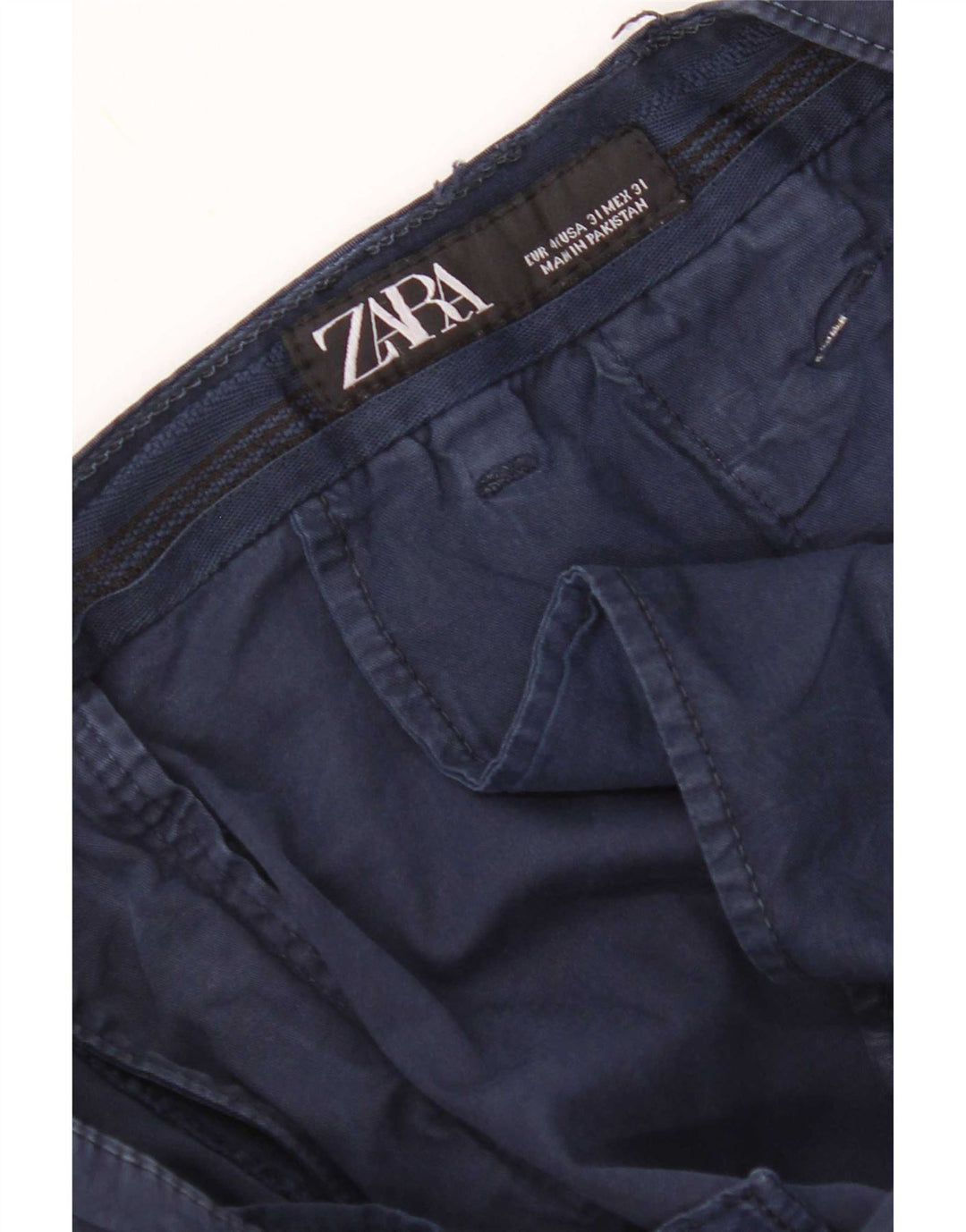 Zara Pantalon court slim pour homme EU 40 Medium W31 L26 Bleu marine