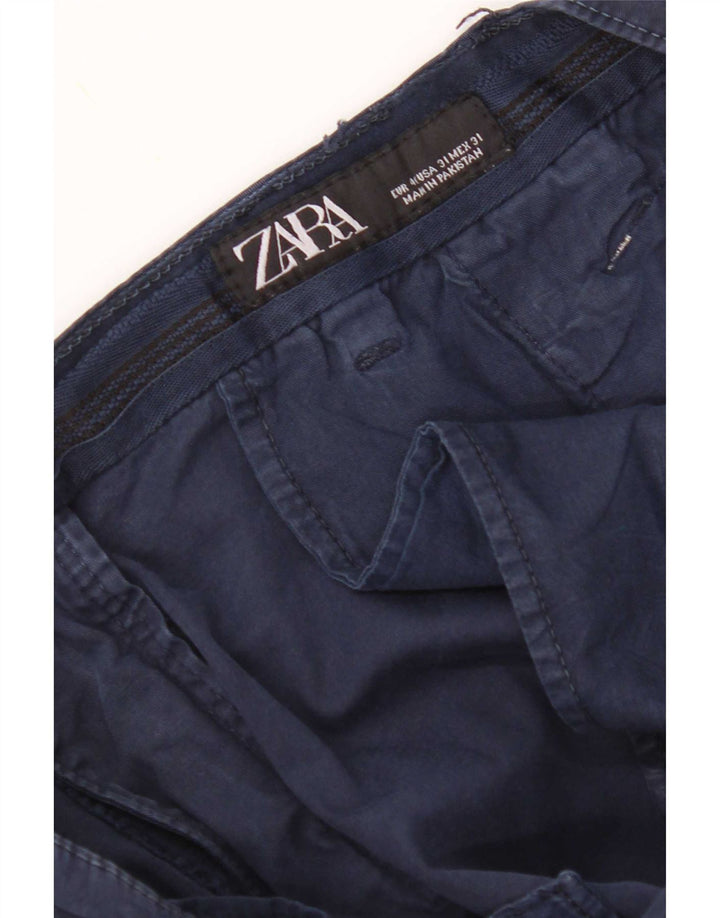 Zara Pantalon court slim pour homme EU 40 Medium W31 L26 Bleu marine