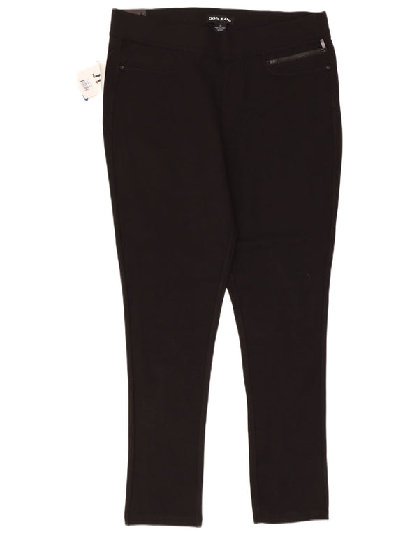 Dkny Pantalon décontracté skinny pour femme Large W34 L28 Noir Viscose