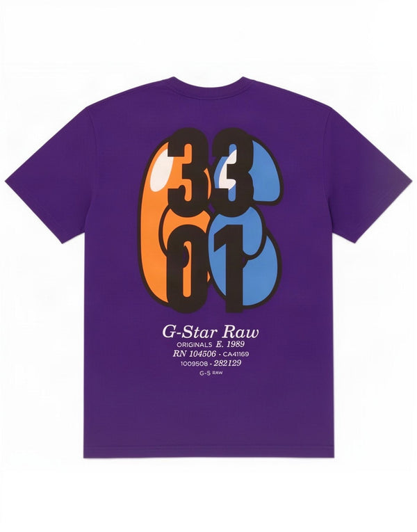 G-Star Homme Graphic T-Shirt Top XL Violet Coton