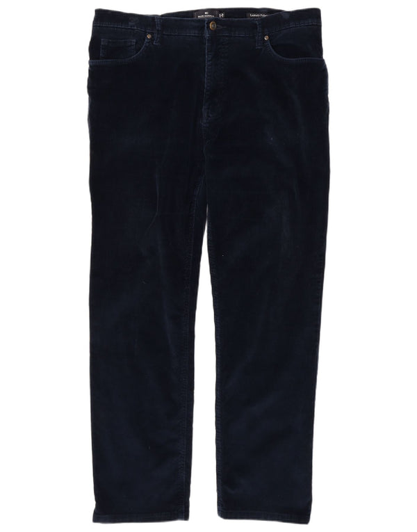 Marks & Spencer Pantalon droit en velours côtelé Blue Harbor pour homme W36 L31 Bleu marine