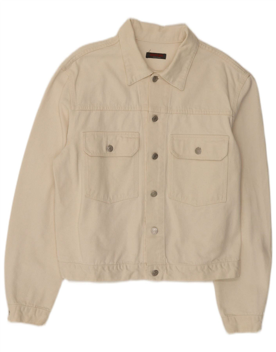 veste en denim femme vintage UK 20 2XL Off White Cotton