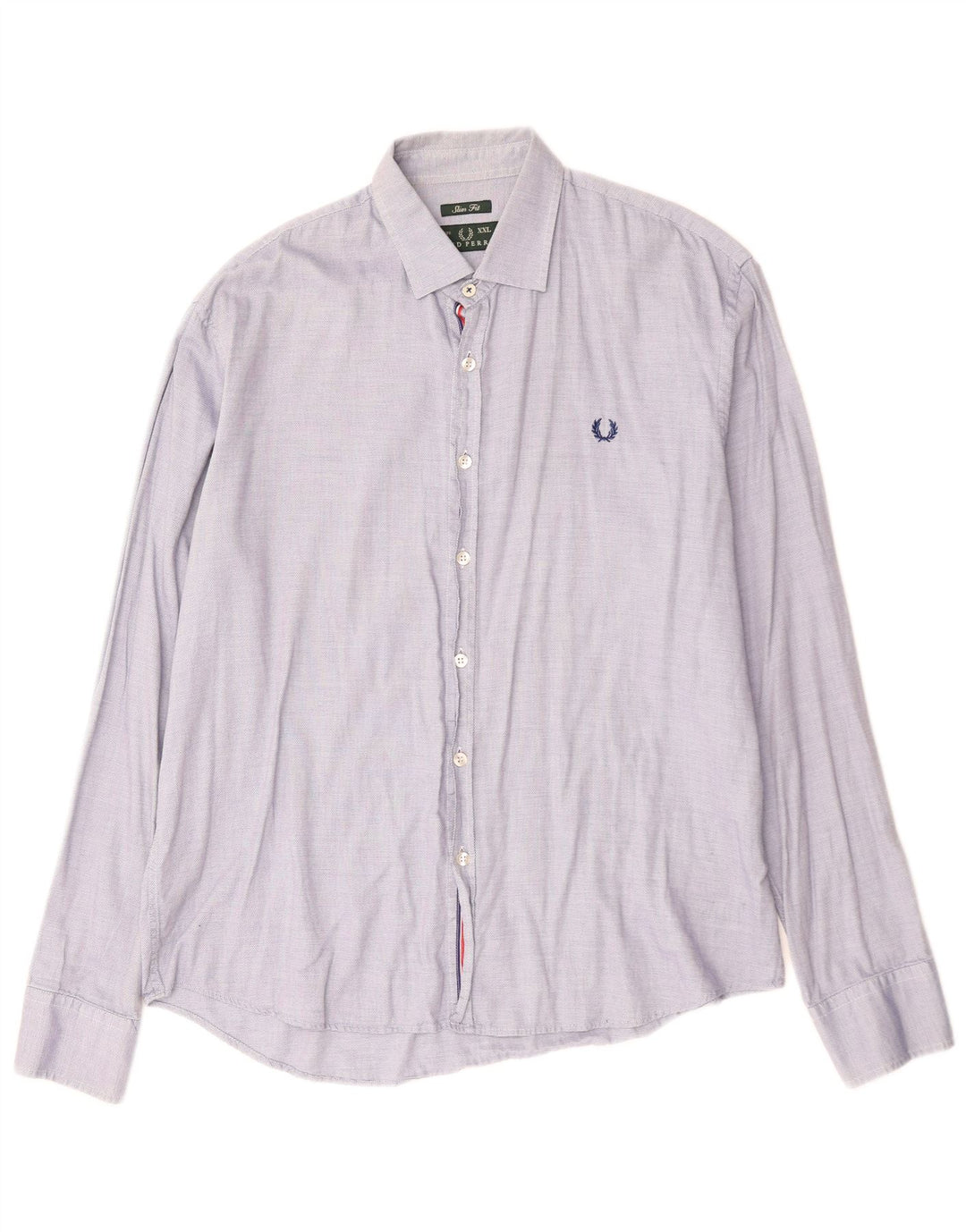 FRED PERRY Chemise Slim Fit Homme 2XL Bleu Coton