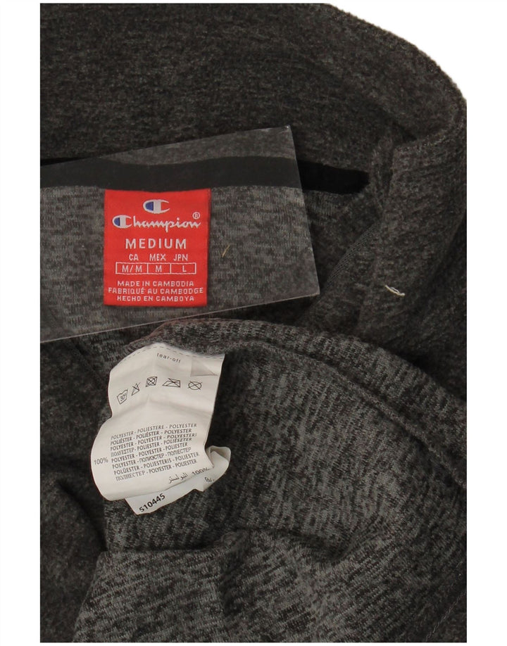 CHAMPION Pull Polaire Col Zippé Homme Gris Moyen Moucheté Polyester