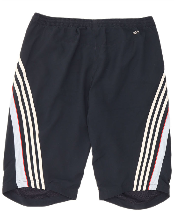 Adidas Short de sport Climalite pour homme en polyester color block Bleu marine Taille L