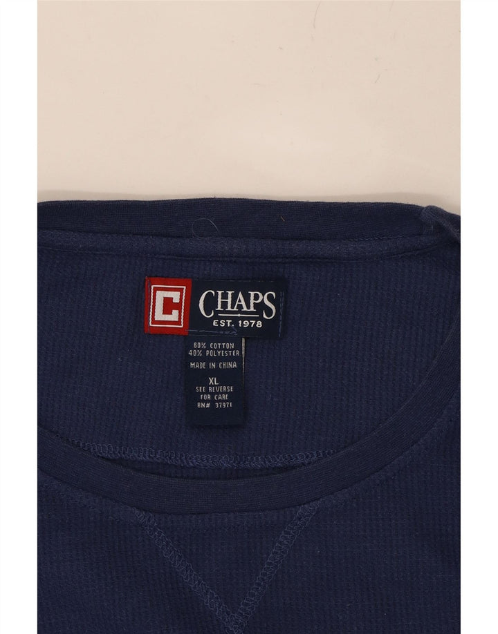 CHAPS Mens Top Long Sleeve XL Navy Blue Cotton Vintage Chaps and Second-Hand Chaps from Messina Hembry 