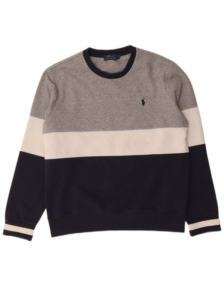 Polo Ralph Lauren Sweat-shirt pour homme en polyester color block grand gris