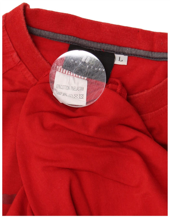 HOT STUFF T-Shirt Graphique Homme Grand Rouge Coton