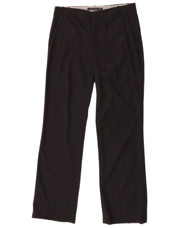 Pantalon Chino Droit Femme Zara EU 38 Small W28 L31 Noir Polyester