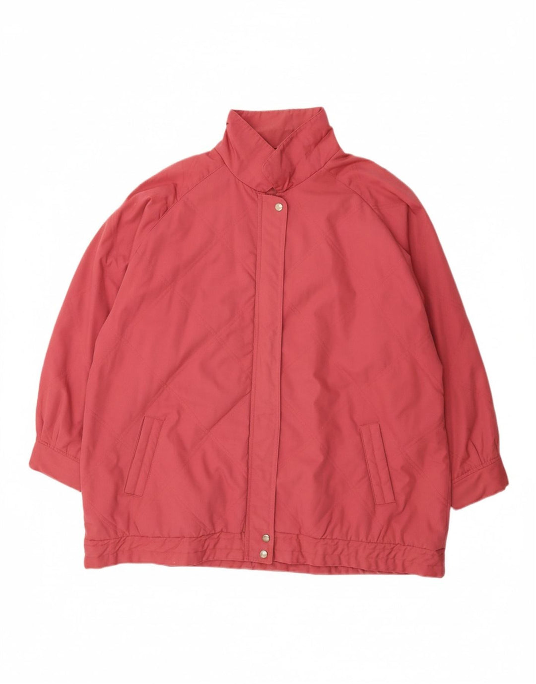 VINTAGE Veste matelassée femme UK 22 3XL Rose Polyester