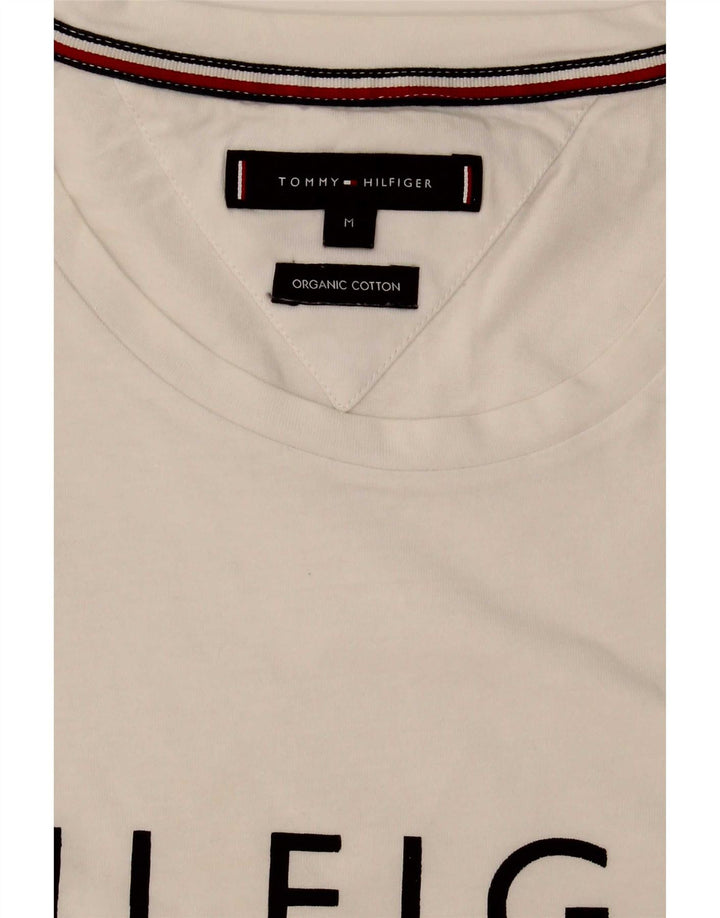 Tommy Hilfiger T-Shirt Graphique Homme Blanc Moyen Coton